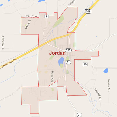 Formaneck Irrigation Jordan sprinkler irrigation system installation, maintenance and repair service area map near Jordan, MN.