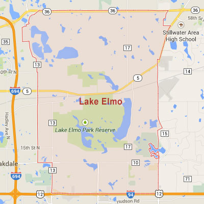 Formaneck Irrigation Lake Elmo sprinkler irrigation system installation, maintenance and repair service area map near Lake Elmo, MN.
