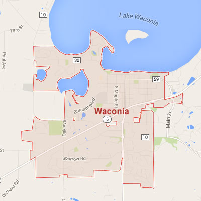 Formaneck Irrigation Waconia sprinkler irrigation system installation, maintenance and repair service area map near Waconia, MN.