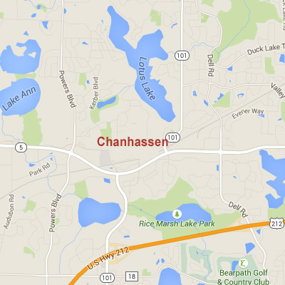 Formaneck Irrigation Chanhassen sprinkler irrigation system installation, maintenance and repair service area map near Chanhassen, MN.