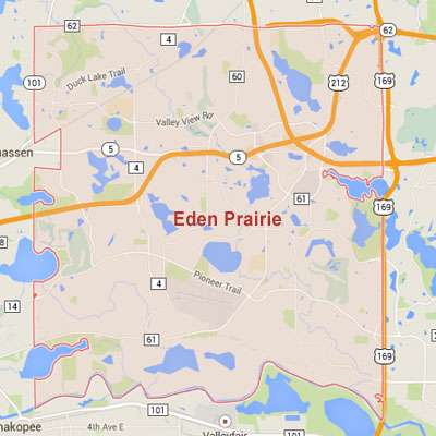 Formaneck Irrigation Eden Prairie sprinkler irrigation system installation, maintenance and repair service area map near Eden Prairie, MN.