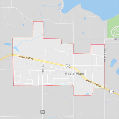 Formaneck Irrigation sprinkler irrigation system installation, maintenance and repair service area map near Maple Plain, MN.